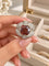 Bague 53 Bague en or blanc 750, pierre rouge et diamants 58 Facettes 50544