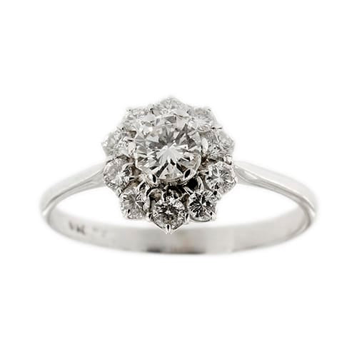 Bague Bague fleur - Bague en or blanc 18 carats et diamants 58 Facettes 32265