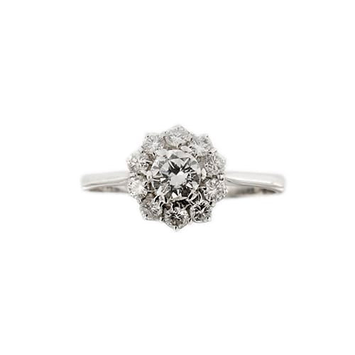 Bague Bague fleur - Bague en or blanc 18 carats et diamants 58 Facettes 32265