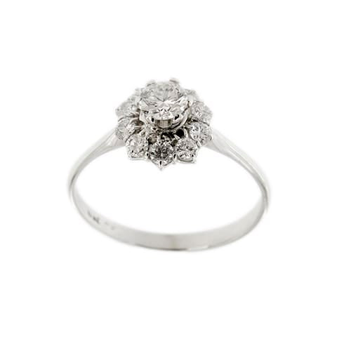 Bague Bague fleur - Bague en or blanc 18 carats et diamants 58 Facettes 32265