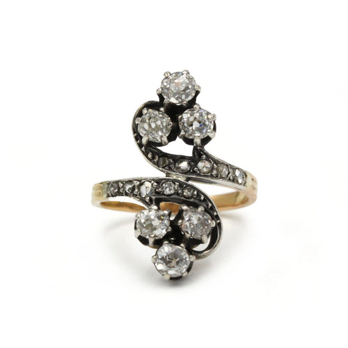 Bague 51 Bague en or jaune 18K et diamants taille ancienne 58 Facettes SA042