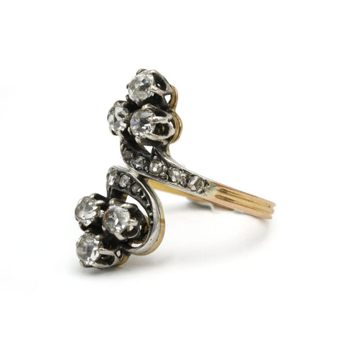 Bague 51 Bague en or jaune 18K et diamants taille ancienne 58 Facettes SA042