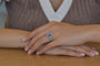 Bague 53 Bague vintage en platine au saphir de 3,46 ct et diamants 58 Facettes 25831-27264