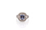 Bague 53 Bague vintage en platine au saphir de 3,46 ct et diamants 58 Facettes 25831-27264