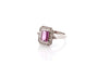 Bague 53 Bague vintage en platine avec saphir rose de 1,57 ct et diamants 58 Facettes 26641-27260