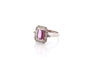Bague 53 Bague vintage en platine avec saphir rose de 1,57 ct et diamants 58 Facettes 26641-27260