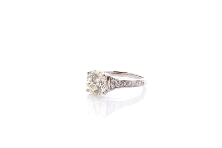 Bague 52 Bague en platine avec diamant 2,43 ct et diamants 58 Facettes 27143-27018