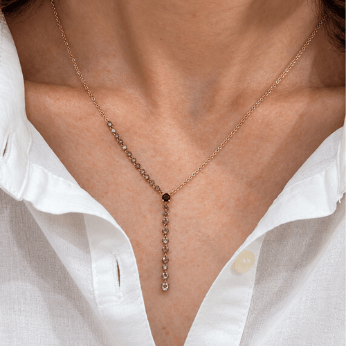 Collier Collier ras-de-cou en or rose 18K, diamants bruns et noir 58 Facettes CO83