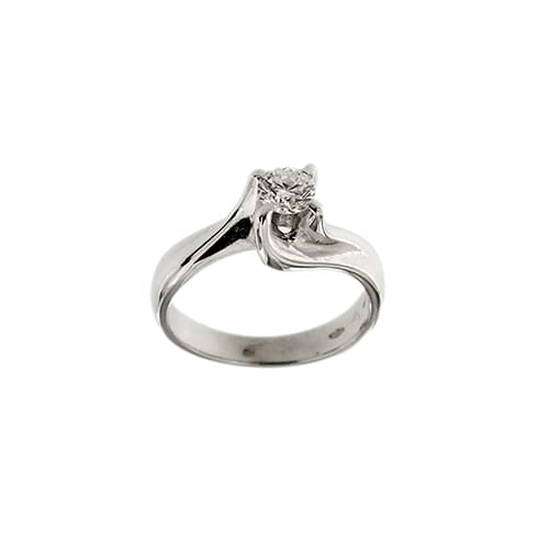 Bague 51 Bague solitaire contrarié en or blanc 18 ct avec diamant 0,37 ct 58 Facettes 30220