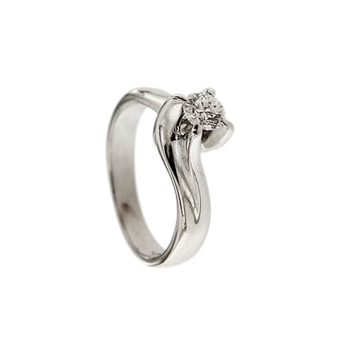 Bague 51 Bague solitaire contrarié en or blanc 18 ct avec diamant 0,37 ct 58 Facettes 30220