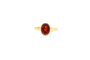 Bague 51 Bague solitaire ovale en or jaune 18k avec grenat 58 Facettes 4078
