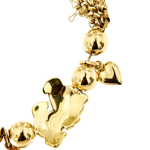 Bracelet Gabriella Rivalta - Bracelet multifils avec chien émaillé en or jaune 18 ct 58 Facettes 37279