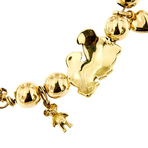 Bracelet Gabriella Rivalta - Bracelet multifils avec chien émaillé en or jaune 18 ct 58 Facettes 37279