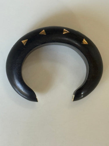 Bracelet Van Cleef & Arpels - Bracelet jonc en bois d’ébène et or 750 58 Facettes BRACELET 001