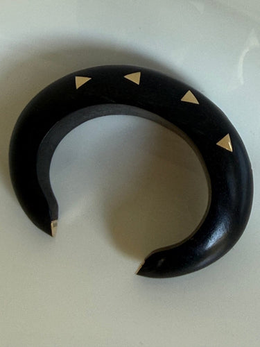 Bracelet Van Cleef & Arpels - Bracelet jonc en bois d’ébène et or 750 58 Facettes BRACELET 001