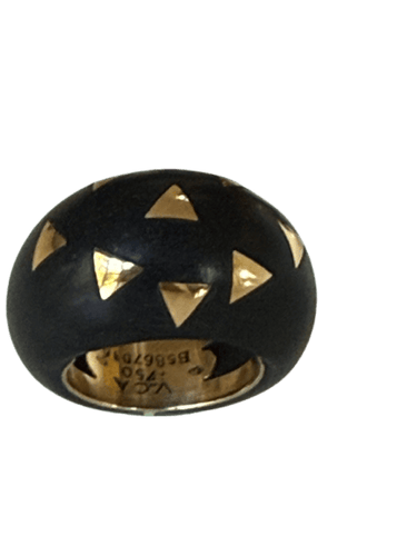 Bague 53 Van Cleef & Arpels - Bague jonc en ébène et or 750 58 Facettes BAGUE 2