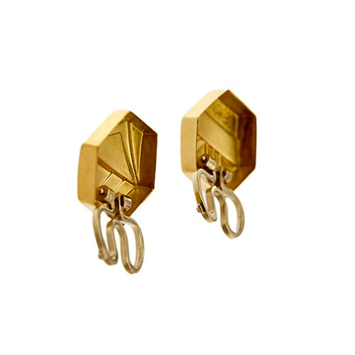 Boutons de manchette Boutons de manchette hexagonaux en or jaune et or blanc 18 ct 58 Facettes 37572