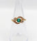 Bague 51 Bague tourbillon ancienne en or 18k, émeraude et diamants 58 Facettes A07900
