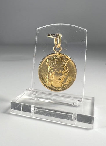 Pendentif Médaille en or 18 carats, Vierge couronnée 58 Facettes 277