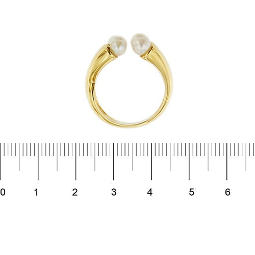 Bague Bague - Anneau ouvert en or jaune 18 ct et perles 58 Facettes 31844
