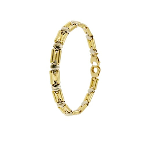 Bracelet Bracelet unisexe en or jaune et or blanc 18 ct 58 Facettes 35419