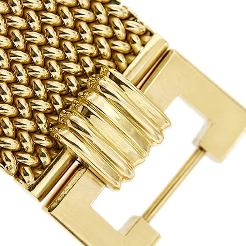 Bracelet Bracelet manchette vintage en or jaune 18 ct, maille milanaise 58 Facettes 37623