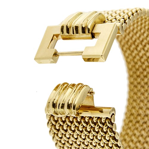 Bracelet Bracelet manchette vintage en or jaune 18 ct, maille milanaise 58 Facettes 37623