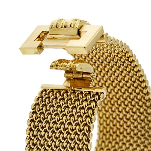 Bracelet Bracelet manchette vintage en or jaune 18 ct, maille milanaise 58 Facettes 37623