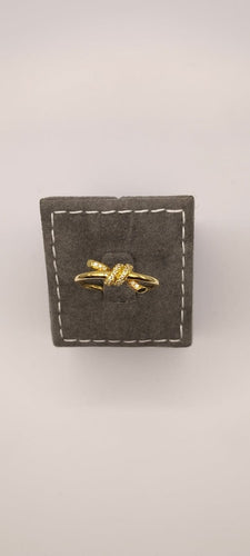 Bague Tiffany - Bague Knot en or jaune 18k sertie de diamants 58 Facettes Valuor Modèle-004