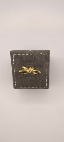 Bague Tiffany - Bague Knot en or jaune 18k sertie de diamants 58 Facettes Valuor Modèle-004