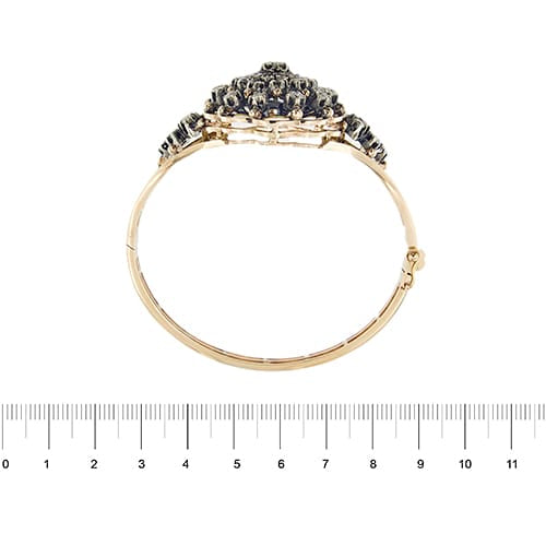 Bracelet Bracelet rigide émaillé à diamants en or rose 14 ct 58 Facettes 37288