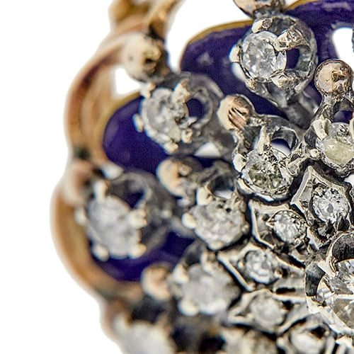 Bracelet Bracelet rigide émaillé à diamants en or rose 14 ct 58 Facettes 37288