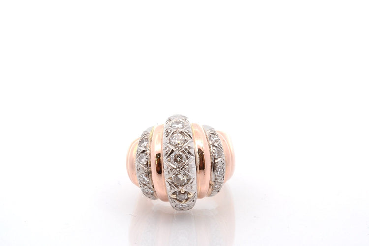 Bague 47 Bague vintage 1940 en or 18k et platine sertie de diamants 58 Facettes 27379