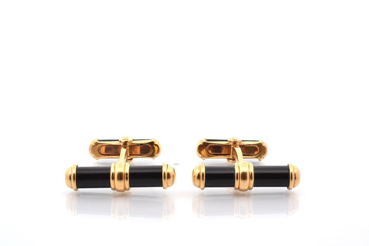 Boutons de manchette Van Cleef & Arpels - Boutons de manchette en or jaune 18k et onyx 58 Facettes 27402