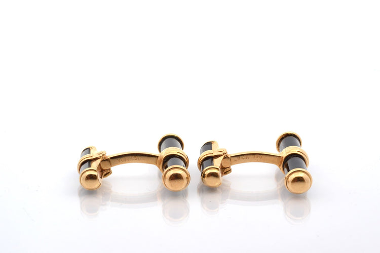 Boutons de manchette Van Cleef & Arpels - Boutons de manchette en or jaune 18k et onyx 58 Facettes 27402