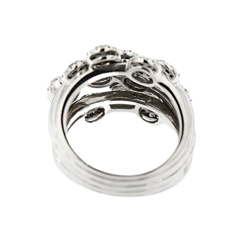Bague Bague bouquet - Bague en or blanc 18 ct et diamants 58 Facettes 37546