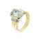 Bague 55 Bague - aquamarine et diamants en or jaune et or blanc 18 ct 58 Facettes 37500