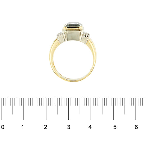 Bague 55 Bague - aquamarine et diamants en or jaune et or blanc 18 ct 58 Facettes 37500