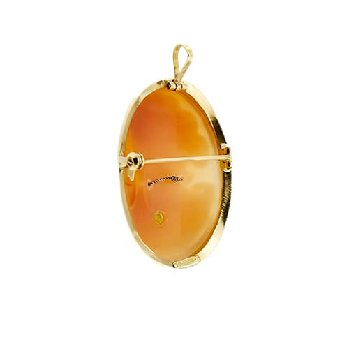 Pendentif Spilla-pendentif camée ovale en or jaune 18 ct 58 Facettes 37486
