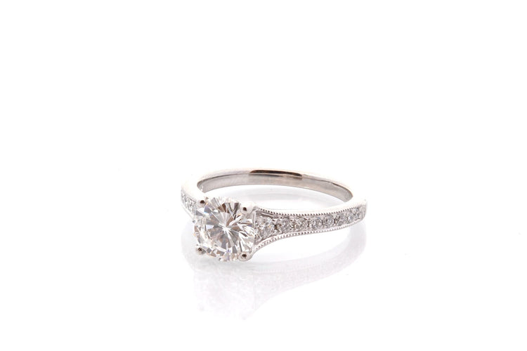 Bague 53 Bague - Diamant 1,23 ct G/VVS2 en platine et diamants 58 Facettes 27268-27373