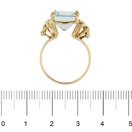 Bague 57 Bague vintage en or rose 18 ct avec aigue-marine 6,50 ct 58 Facettes 28613