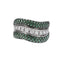 Bague 57 Bague bande ondulée en or blanc 18 ct, diamants et émeraudes 58 Facettes 38594