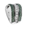 Bague 57 Bague bande ondulée en or blanc 18 ct, diamants et émeraudes 58 Facettes 38594