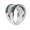 Bague 57 Bague bande ondulée en or blanc 18 ct, diamants et émeraudes 58 Facettes 38594