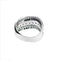 Bague 57 Bague bande ondulée en or blanc 18 ct, diamants et émeraudes 58 Facettes 38594