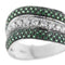 Bague 57 Bague bande ondulée en or blanc 18 ct, diamants et émeraudes 58 Facettes 38594