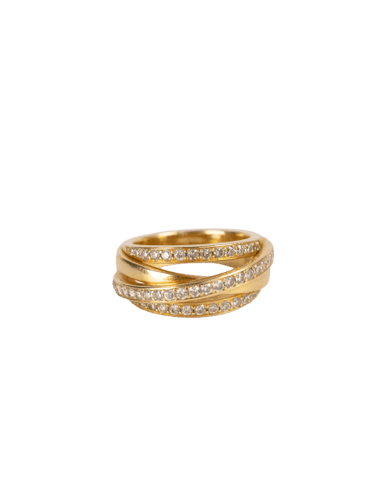 Bague 47 Messika - Bague vintage en or jaune et diamants 58 Facettes