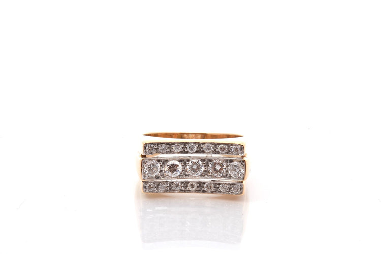 Bague 53 Bague vintage en or 18 carats et platine sertie de diamants 58 Facettes 27490dv
