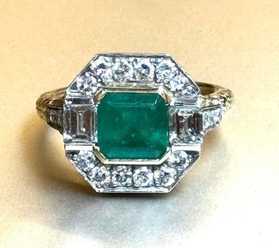Bague 49 Bague en or 18k et platine avec saphir de Ceylan et diamants 58 Facettes 27487