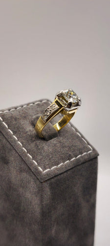 Bague 54 Bague en or jaune 18 carats (750/1000) et platine, diamant d'environ 1,40 ct 58 Facettes Valuor Modèle-012